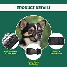 1pc Medium Dog Muzzle - Soft Muzzle Suitable For Medium Dogs, With Breathable Mesh | Stops Biting, Barking And Chewing | Allows Panting And Drinking - Multicolor - View 7
