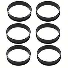 2pcs/6pcs/12pcs English Muffin Rings, Stainless Steel Double-Wall Round Cake Cookie Egg Burger Baking Molds - Black - View 14