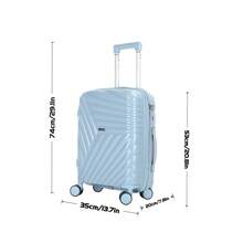 PP Material, Ultra-Light Suitcase With Silent Swivel Wheels, Shock-Resistant And Abrasion-Resistant, Stylish Carry-On Travel Bag. - 卡其色 - 查看 2