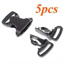 5pcs Adjustable Buckle Multi-Function Rotating Snap Webbing Strap Fixing Hook Side Release Buckle For Dining Chair Camping Bag Luggage Strap Universal Adjustment Buckle Accessories Multi-Scenario Application - Black - View 12