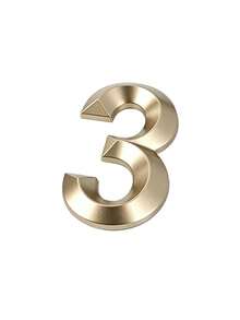 1pc 3D Matte ABS Digital Indicator Sign, Modern Style Pale Gold Geometric Shape, Self-Adhesive Back, No Drilling Required, Sun-Proof And Waterproof, Suitable For Office Doors, Conference Rooms, Office Buildings - House Number - View 7