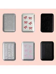 Ins Diseño de Nicho de Moda Retro Corazón Lazo Letra Tarjetero Magnético, Portátil Personalizado Compatible Con IPhone 17/16/15/14/13/12/11 - Multicolor - Ver 1
