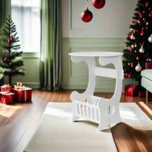 European Style Portable White Side Table | Modern Minimalist Round Bedside Table | Multifunctional Mini Coffee Table With Storage Basket And Open Shelf | Space-Saving Design | Easy To Assemble Durable Furniture, Suitable For Home, Bedroom, Living Room And Travel | Phone Holder Bedside Table - View 8
