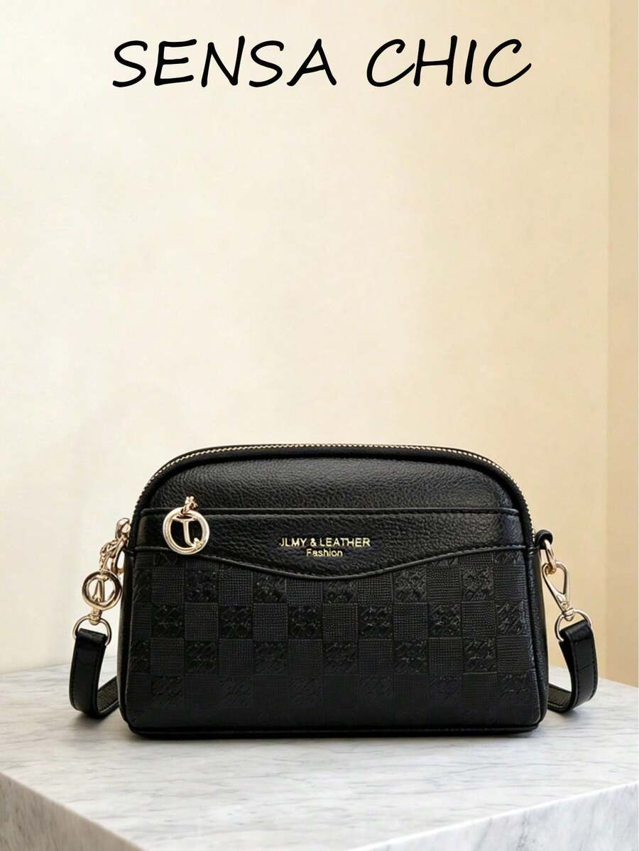 New Classic Clown Letter Decor Design Shoulder Bag, Multi-Compartment Square Bag, Retro Fashion Bag, Elegant Handbag, Business Commuter Bag, Suitable For Shopping, Work Commute, Holiday Gift