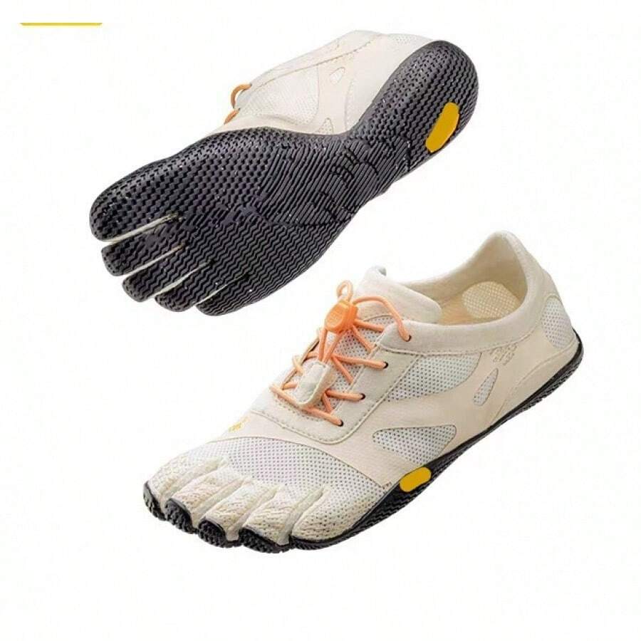 True Five-Toed Shoes, Five-Finger Shoes, Split-Toe Shoes, Yoga, Pilates, Barefoot Comprehensive Training, Non-Slip Fitness - Milky - View 1