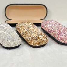 1pc Luxury Rhinestone Glasses Case, Unisex Fashionable Pressure-Resistant Minimalist Personalized Eyeglass Box, Vintage Glasses Case, Convenient For Travel And Carrying, Glasses Storage, Suitable For Fashion Glasses, Fashion Glasses, Prescription Glasses, Reading Glasses, Decorative Glasses, Etc. - View 7