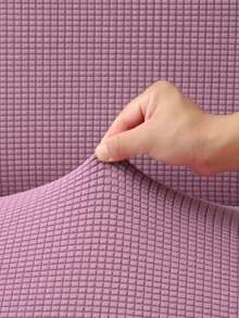 Solid Color Skirt Style Sofa Bed Cover, Polyester Fiber Elastic All Inclusive Sofa Cover, Suitable For Armless Sofa Cover, Simple And Modern, Suitable For All Seasons - Purple - View 5
