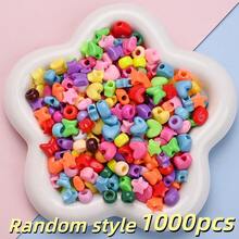 100/1000pcs Acrylic Large Hole Handmade Beads, Multiple Shapes (Star, Heart, Butterfly), Suitable For DIY Jewelry Making, Home Decor, Handmade Style Products - Random Style - View 11