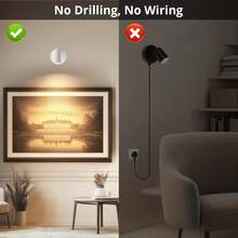 1pc USB Rechargeable LED Motion Sensor Spotlight, Magnetic Wireless Wall Light, 3 Color Modes Warm White/Natural White/Cool White, Battery Powered Decorative Light, Suitable For Closet, Hallway, Bedroom, Cabinet, Stairs - Magnetic Wall Lamp - View 7