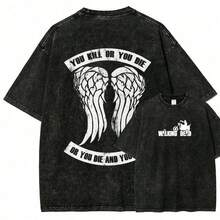 Camiseta unisex lavada de Daryl 1 - Negro - Ver 1