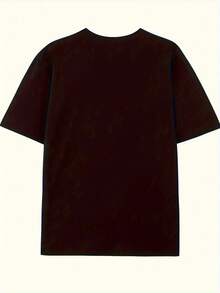 Camiseta casual de algodón para hombre con estampado de tenis, de manga corta y cuello redondo, ropa masculina, camiseta de algodón 100% cómoda, casual y transpirable de 180g. - Negro - Ver 2