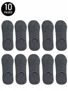1/5/10/15/20 Pairs Invisible Low-Cut Boat Socks, Black/White/Grey Basic Style, Everyday Wear Socks, Low-Cut Socks - Multicolor - View 21