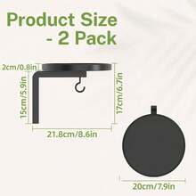 Wall Plant Hook Bracket With Integrated Hook Quick Installation Indoor Outdoor Universal Green Plant Storage Rack - Black - View 4