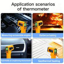 Non-Contact Infrared Thermometer, -50°C To 530°C High Temperature Thermometer (With Backlight); Supports °C/°F Switching And High/Low Temperature Alarm; Suitable For Cooking, Industrial And HVAC Applications. - 均碼 - 查看 7