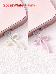 Bow Knot Dust Plug, Rubber Stopper For Charging Port & Data Port, Compatible With Apple & Type-C Phones - Multicolor - View 20