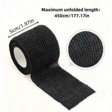 1 Set 4 Rolls Black Elastic Self-Adhesive Bandage, Flexible Breathable Non-Woven Adhesive Bandage - Black - View 10
