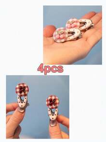 4 pièces - Pinces à cheveux cerise mignonnes, pinces à cheveux à pois roses, pinces à cheveux simples et uniques de petite taille, accessoires pour cheveux de filles -- Cadeau idéal pour un usage quotidien. - Multicolore - Voir 10