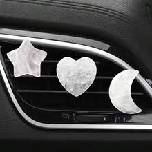 Bộ 3 kẹp trang trí cửa gió điều hòa ô tô hình mặt trăng sao tình yêu bằng pha lê, phụ kiện trang trí nội thất xe hơi - Trang trí lỗ thông gió - Xem 6