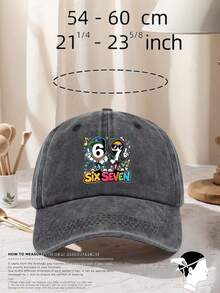 1pc Unisex 67 RetroWashed Print Baseball Cap Adjustable Design Perfect For Hiking Mountain Climbing Travel And Sun Protection During Outdoor Activitie - Multicolor - View 8