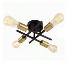 4-Head Iron Branch Ceiling Light, Minimalist Modern Design For Bedroom, Hallway, Corridor, Dining Room, Living Room - Multicolor - View 17