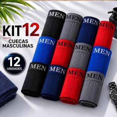 Kit 12 Cueca Box Masculina Cueca Boxer Conforto Microfibra