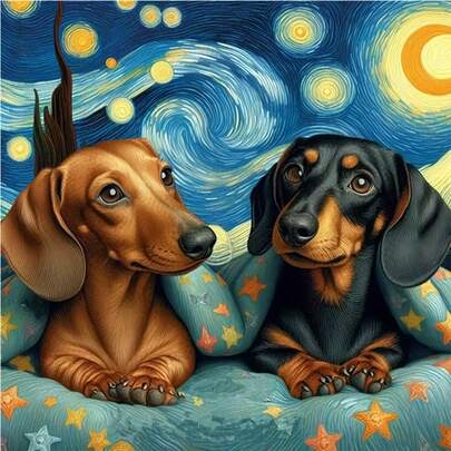 1pc DIY Starry Sky & Dachshund Pattern 5D Diamond Painting Kit, Suitable For Adult Beginners DIY Mosaic Diamond Art, Full Drill Handmade Enthusiasts Self-Design DIY Diamond Painting, Applicable For Living Room, Bedroom, Office Wall Decoration Hanging Painting, Surprise Holiday Home Decor Gift For Family And Friends, Unframed [30*30cm/11.8*11.8in][40*40cm/15.7*15.7in]