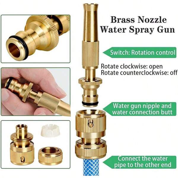 1PC High-Pressure Car Wash Gun, Multifunctional Car Wash And Garden Watering Water Gun, Joint Nozzle, Large Flow Rate, Easy Operation, No Need For Batteries, Durable Nozzle