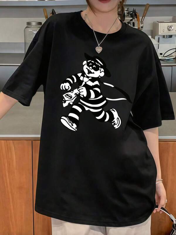 Y2k現地出荷の100%純綿200g Tシャツ、2026レディース夏ファッションプリント半袖Tシャツ、カップルスタイル、インナーにもアウターにも適し、オフィスカジュアルラウンドネックの楽しい半袖トップス。