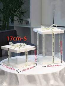 1pc Party & Holiday Gift Box, 1-Tier, 2-Tier, 3-Tier Gift Storage Box,Christmas - White - View 12