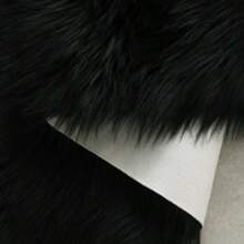 1pc Faux Wool Carpet Rug, Thick Fluffy Long Pile, Suitable For Bedroom, Living Room, Bedside, Sofa, Washable, Daily Home Decor - Black - Rectangle - View 4