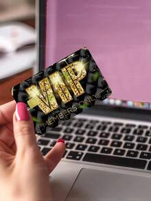 1pc VIP Member Credit Card Sticker Privacy Protection Card Skin, Gold Party Birthday Gift PVC Material Anti-Fingerprint Anti-Scratch Wear-Resistant Card Sleeve, Suitable For Men, Women, Couples, Small Chip Card, Bank Card Decoration Sticker, Credit Card, Transit Card, Student Campus Card Personalized DIY - Type a - View 6