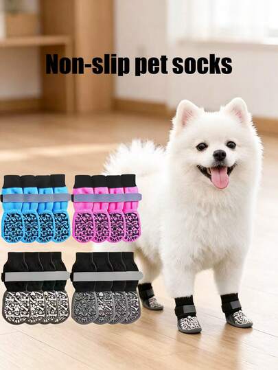 Chaussettes antidérapantes pour chien; Housses de pattes pour animaux de compagnie en extérieur; Chaussures pour chien résistantes à l'usure et anti-rayures; Protection des pattes en intérieur et en extérieur et chaussettes anti-salissure pour animaux de compagnie Chaussures et chaussettes de protection des pattes; Fournitures pour animaux de compagnie
