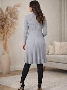 Modal Cardigan Jacket, Lattice Sweater, Long Sleeve Blouse, Winter - Gris Claro - Ver 2