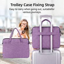 DANYCASE Laptop Carrying Bag Pro Computer Bag HP 15-15.6 Inch Portable Shoulder Crossbody Messenger Bag - Purple - View 3