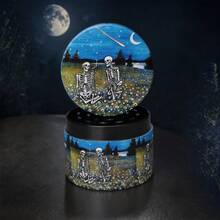 New Romantic Skull Oil Painting Texture Pattern Style Grinder, 50MM-4 Layer Zinc Alloy Metal Grinder, Creative Niche Grinder Suitable For Hand-Rolled Smokers! Holiday Gift! Valentine's Gift! - View 7