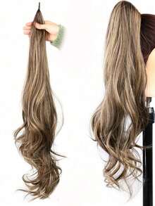 32-Inch Long Wavy Ponytail Wig, Available In Multiple Colors, Curly Style, Suitable For Women's Everyday Party Hairstyle Makeovers. - Multicolor - View 5
