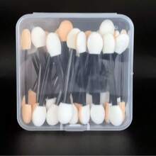 200入拋棄式海綿頭眼影刷，橢圓形彩妝工具，雙面眼影刷，適合女性日常化妝與居家使用 - 雙頭刷 - 查看 3