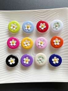 Button Flower Stand Color-Block Button Knot Stand Creative Rotating Silicone Adhesive Phone Holder Universal Phone Stand Support Portable 360 Rotating Desktop Support Colorful - Multicolor - View 11