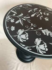 French Vintage Side Table, Mid-Century Style Small Coffee Table, Living Room Sofa Side Cabinet, Corner Table, Movable Bedside Table, Small Round Table - Black - View 5