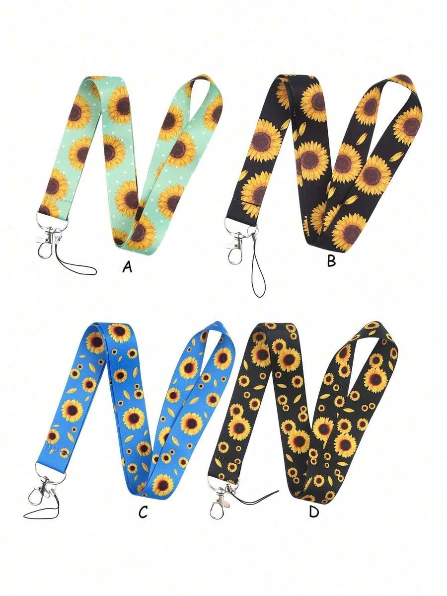 1pc Sunflower Pattern Long Neck Lanyard, Suitable For Doctors, Nurses, Students, Teachers ID Badge Lanyard, Can Be Used As A Gift Or For Daily Use - Multicolor - View 1