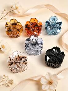 6pcs Girls Fashion Hawaiian Flower Hair Clips, Medium Size, Perfect For Beach And Seaside Use, Ideal Gift Accessory, Also Suitable For Daily Wear, Fits Half-Up Hairstyles - Multicolor - View 3