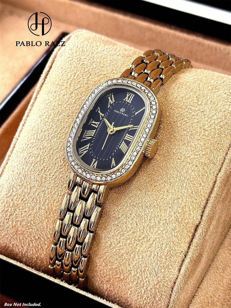 Pablo Raez 原創品牌女款手錶 1支 SUS304 不鏽鋼 18K 金頂級 AAA 品質奢華正裝錶 銀色 IPS 電鍍優雅新款時尚長方形設計石英錶 白色錶盤高品質女孩熱門方形腕錶 50m 防水實心鋼錶帶鏈條附蝴蝶扣休閒可愛女學生小錶盤精美手錶適合送給朋友或家人禮物日常/工作/派對裝飾生日禮物