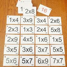 90 piezas/Caja Tarjetas de Multiplicación y División - Incluye 2 Anillos de Tarjetas Rojas, Herramienta de Ejercicio Matemático Cerebral, Ayuda de Memoria de Fórmulas Matemáticas, Suministros de Aprendizaje, Regreso a la Escuela - A - Ver 7