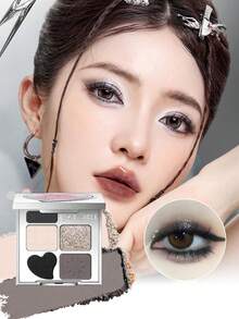 ROCK SWEET Palet Alis & Mata 5 Warna - Pensil Alis, Bedak Alis, Eyeshadow Netral, Highlighter Kontur, Tahan Keringat dan Tahan Lama (Hadiah Sempurna) - 04 Neon Garden (Mawar Cantik)# + - View 4