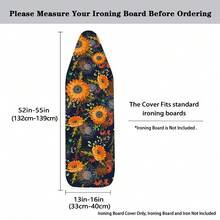 1pc Ironing Board Replaceable Cover , Sunflower Print Polyester Household Ironing Table Cloth Ironing Board - Multicolor - View 2