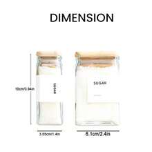 12pcs Glass Jars With Bamboo Lids, Glass Jars With Airtight Lids, Transparent Jars With Lids, Suitable For Spices, Cookies, Candy, Tea, Coffee Beans And Rice, Spice Jar Set - Multicolor - View 10