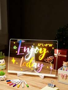 Magic Light Up Drawing Board For Kids, Acrylic Whiteboard With LED Light, Erasable Drawing Board With USB For Use As A Night Light In, Back To School - White - View 2