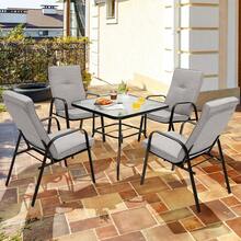 [Free Shipping] 4 Patio Dining Stackable Chairs Set With High-Back Cushions-XY614266 - FXC8DOXGV8EKT0 - View 2