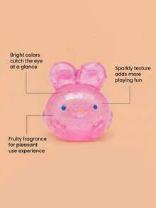 Macaron Jelly Rabbit Squishy Toy, Soft Slow Rebound Design. Stretch And Squeeze To Relieve Stress. Translucent Jelly Texture With Cute Macaron Colors. Adorable Desk Decoration, Durable. Ideal Birthday, Holiday Gift For All Ages. - Multicolor - View 8