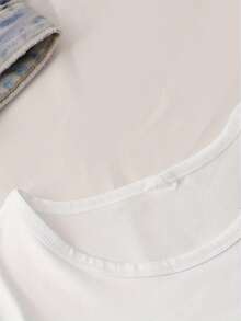 Camiseta de algodón cuello redondo con frase graciosa "Hey You Dropped This", prenda con actitud divertida - Blanco - Ver 6